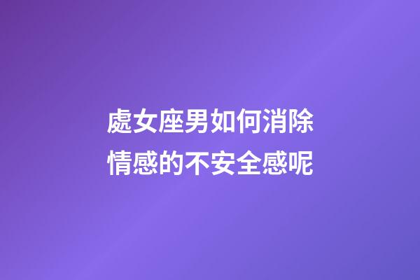 處女座男如何消除情感的不安全感呢-第1張-星座運(yùn)勢-玄機(jī)派