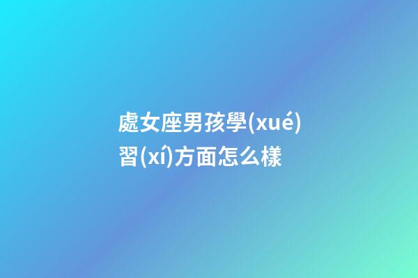 處女座男孩學(xué)習(xí)方面怎么樣