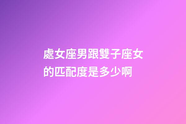 處女座男跟雙子座女的匹配度是多少啊-第1張-星座運(yùn)勢-玄機(jī)派