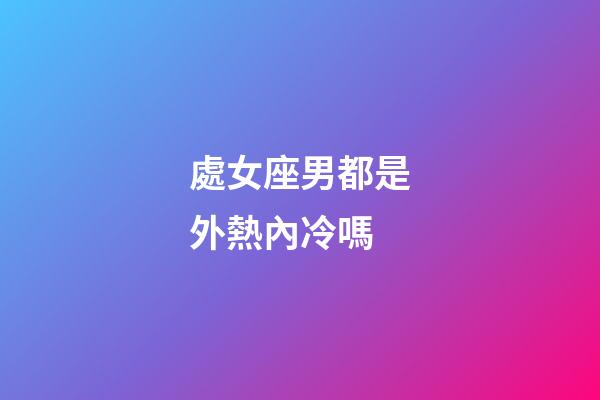處女座男都是外熱內冷嗎-第1張-星座運勢-玄機派