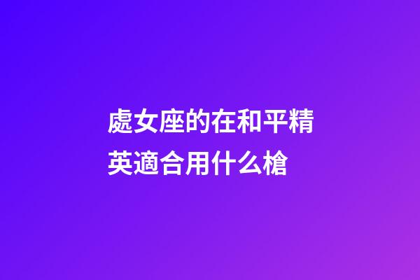 處女座的在和平精英適合用什么槍-第1張-星座運勢-玄機派