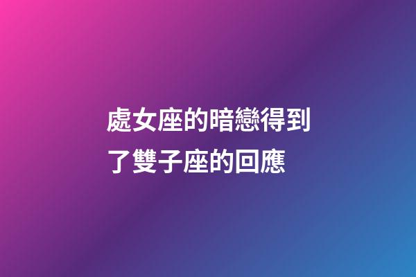 處女座的暗戀得到了雙子座的回應-第1張-星座運勢-玄機派