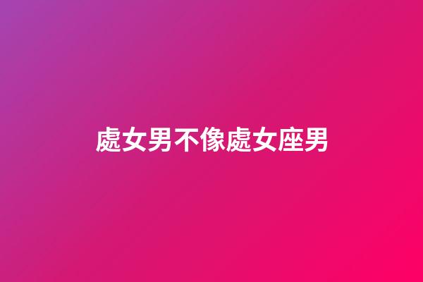 處女男不像處女座男-第1張-星座運勢-玄機派