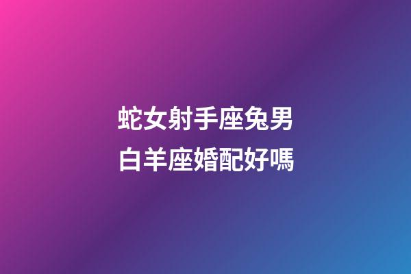 蛇女射手座兔男白羊座婚配好嗎-第1張-星座運勢-玄機派