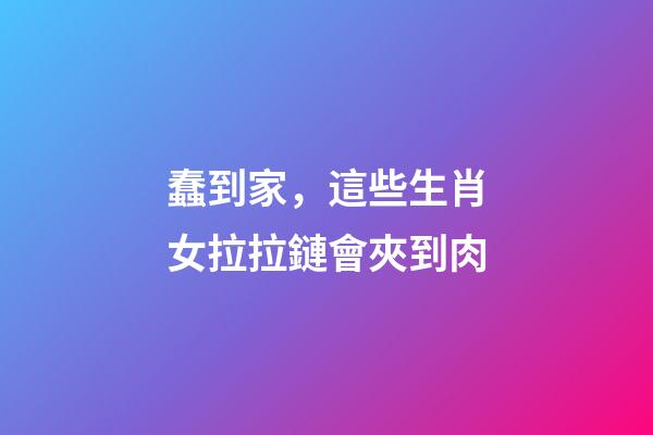 蠢到家，這些生肖女拉拉鏈會夾到肉