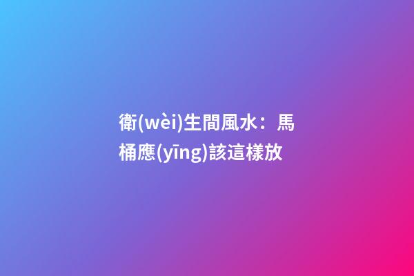 衛(wèi)生間風水：馬桶應(yīng)該這樣放