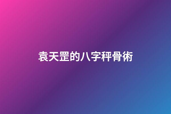 袁天罡的八字秤骨術