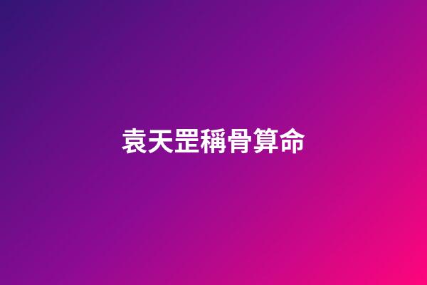 袁天罡稱骨算命
