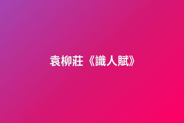 袁柳莊《識人賦》