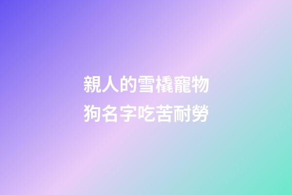 親人的雪橇寵物狗名字吃苦耐勞