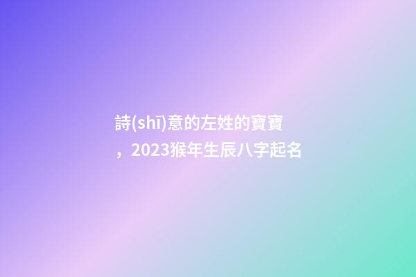 詩(shī)意的左姓的寶寶，2023猴年生辰八字起名