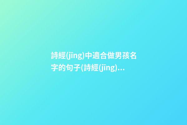 詩經(jīng)中適合做男孩名字的句子(詩經(jīng)中取男孩名字)