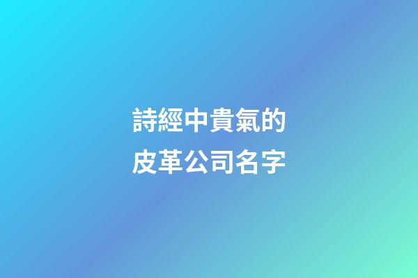 詩經中貴氣的皮革公司名字