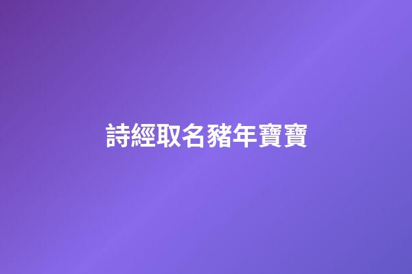 詩經取名豬年寶寶(詩經取名豬年寶寶名字)-第1張-寶寶起名-玄機派