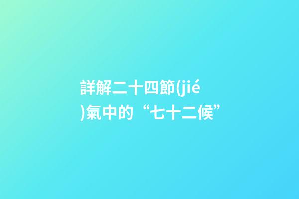 詳解二十四節(jié)氣中的“七十二候”