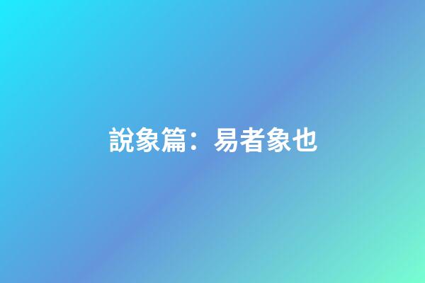 說象篇：易者象也