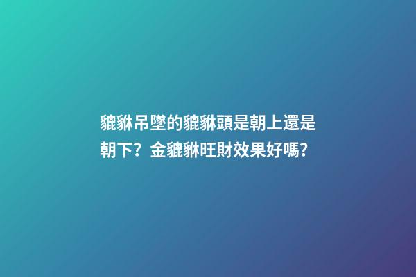 貔貅吊墜的貔貅頭是朝上還是朝下？金貔貅旺財效果好嗎？