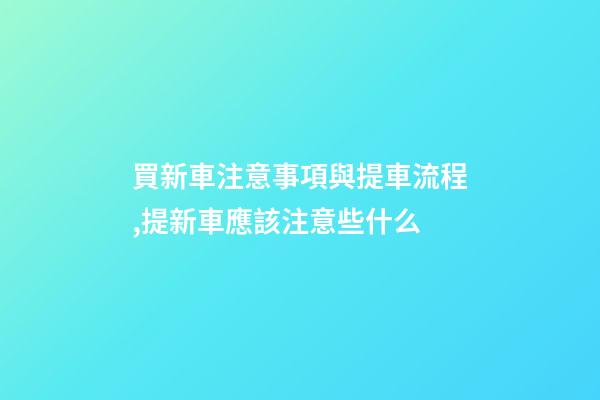 買新車注意事項與提車流程,提新車應該注意些什么-第1張-觀點-玄機派