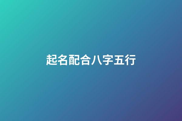 起名配合八字五行