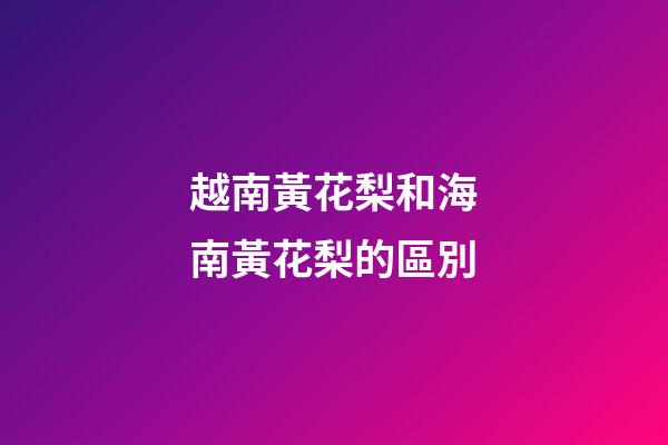 越南黃花梨和海南黃花梨的區別
