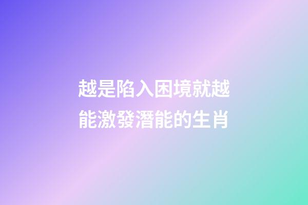 越是陷入困境就越能激發潛能的生肖