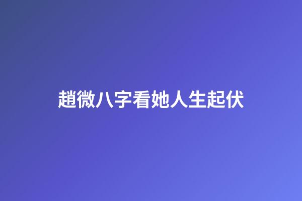 趙微八字看她人生起伏