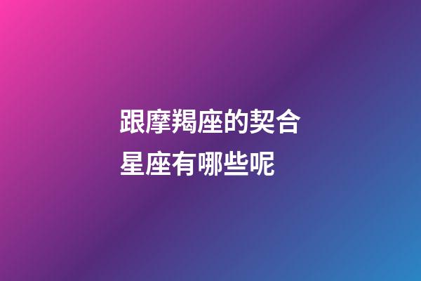 跟摩羯座的契合星座有哪些呢-第1張-星座運勢-玄機派