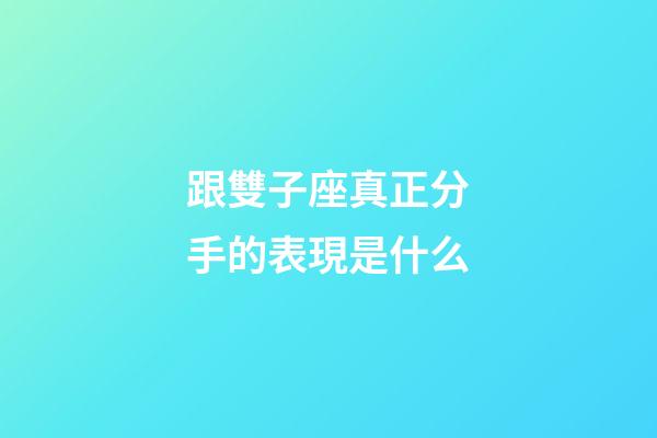 跟雙子座真正分手的表現是什么-第1張-星座運勢-玄機派