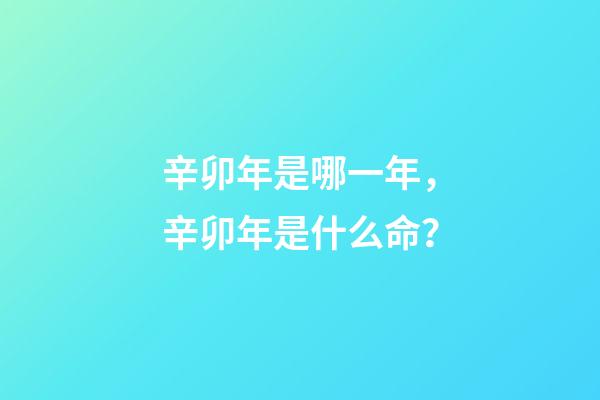 辛卯年是哪一年，辛卯年是什么命？