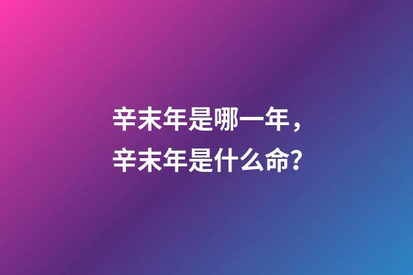 辛末年是哪一年，辛末年是什么命？
