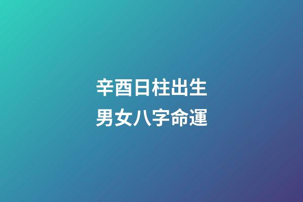 辛酉日柱出生男女八字命運