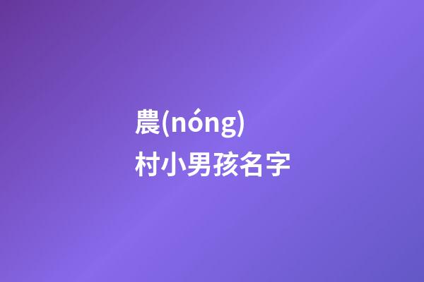 農(nóng)村小男孩名字(農(nóng)村男孩子名字)-第1張-男孩起名-玄機(jī)派