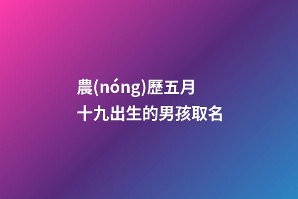農(nóng)歷五月十九出生的男孩取名(2023年農(nóng)歷五月十九出生的寶寶好)-第1張-男孩起名-玄機(jī)派