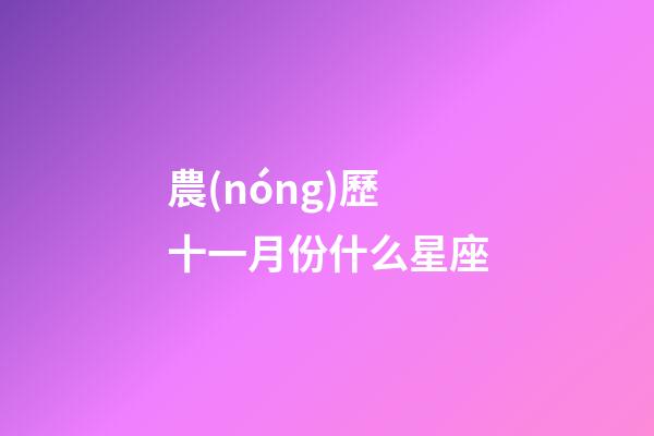 農(nóng)歷十一月份什么星座-第1張-星座運(yùn)勢(shì)-玄機(jī)派