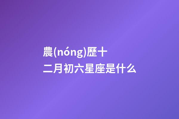 農(nóng)歷十二月初六星座是什么-第1張-星座運勢-玄機派
