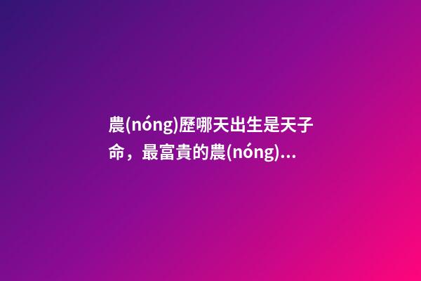 農(nóng)歷哪天出生是天子命，最富貴的農(nóng)歷出生日子