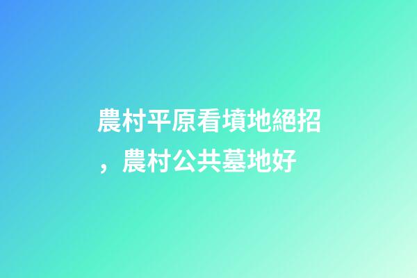 農村平原看墳地絕招，農村公共墓地好-第1張-觀點-玄機派