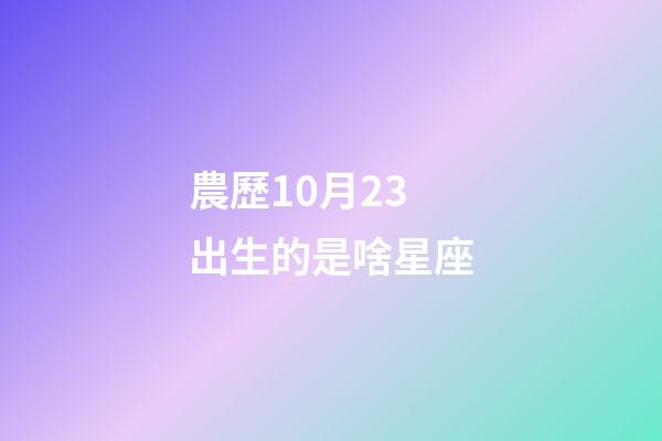 農歷10月23出生的是啥星座-第1張-星座運勢-玄機派
