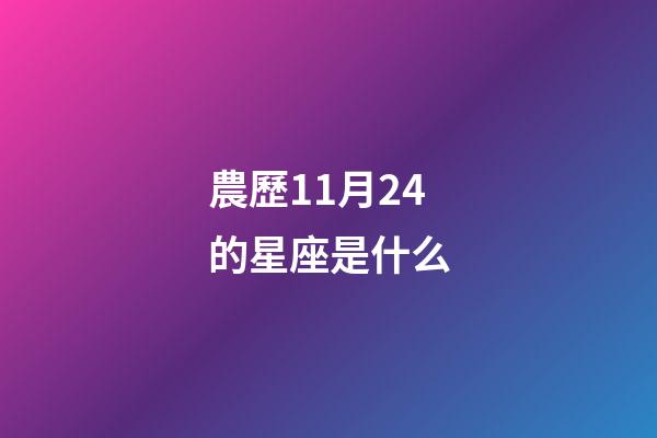 農歷11月24的星座是什么-第1張-星座運勢-玄機派
