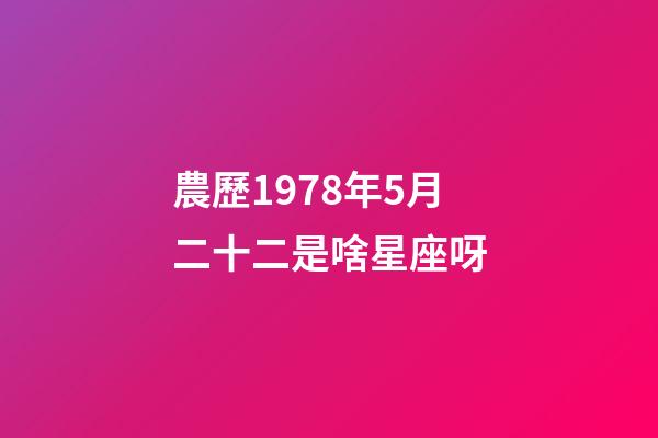 農歷1978年5月二十二是啥星座呀-第1張-星座運勢-玄機派