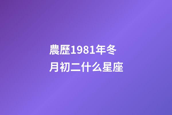 農歷1981年冬月初二什么星座-第1張-星座運勢-玄機派
