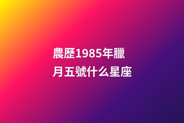 農歷1985年臘月五號什么星座-第1張-星座運勢-玄機派