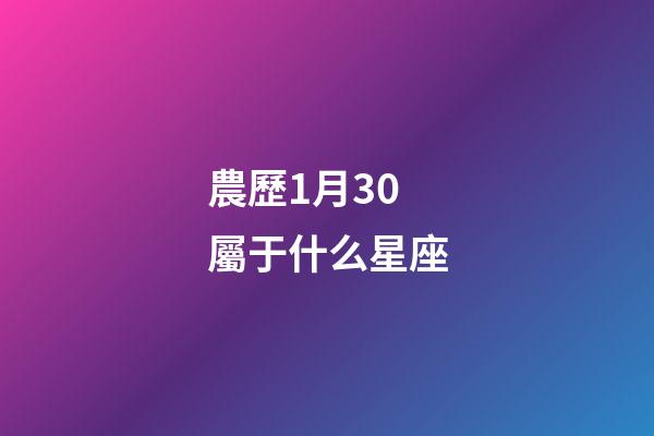 農歷1月30屬于什么星座-第1張-星座運勢-玄機派