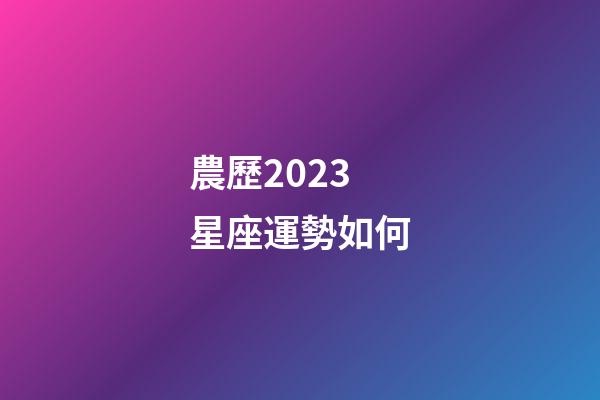 農歷2023星座運勢如何-第1張-星座運勢-玄機派