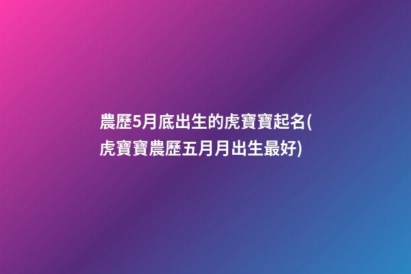 農歷5月底出生的虎寶寶起名(虎寶寶農歷五月月出生最好)