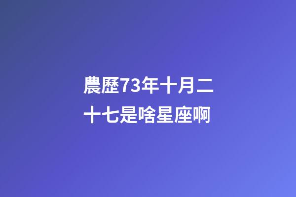 農歷73年十月二十七是啥星座啊-第1張-星座運勢-玄機派
