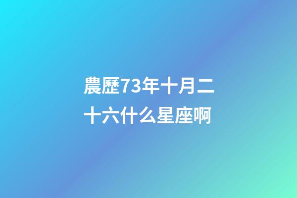農歷73年十月二十六什么星座啊-第1張-星座運勢-玄機派