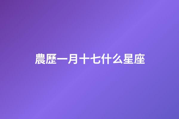 農歷一月十七什么星座-第1張-星座運勢-玄機派