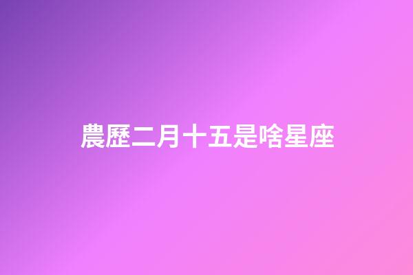 農歷二月十五是啥星座
