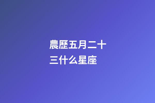 農歷五月二十三什么星座-第1張-星座運勢-玄機派